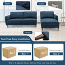 L-Shaped Fabric Sectional Sofa with Chaise Lounge and Solid Wood Legs by LJGDeals