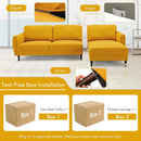 L-Shaped Fabric Sectional Sofa with Chaise Lounge and Solid Wood Legs by LJGDeals