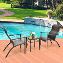3 Pieces Patio Rattan Bistro Set with High Backrest and Armrest by LJGDeals