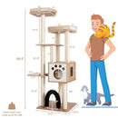 Indoor Cat Tree Tower with Platform Scratching Posts-Beige by LJGDeals