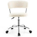 Computer Desk Chair Adjustable Sherpa Office Chair Swivel Vanity Chair by LJGDeals