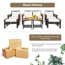 7 Pieces Patio Rattan Cushioned Conversation Furniture Set by LJGDeals