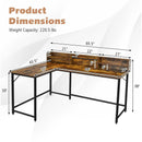 5.5 Inch L-shaped Computer Desk with Bookshelf by LJGDeals