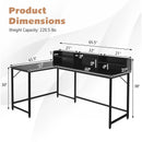 5.5 Inch L-shaped Computer Desk with Bookshelf by LJGDeals