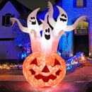 6 Feet Inflatable Halloween Ghosts with Pumpkin Decor and Rotating Lamp by LJGDeals