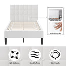 Platform Bed with Button Tufted Headboard by LJGDeals