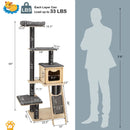 5-Tier Modern Wood Cat Tower with Washable Cushions-Gray by LJGDeals