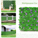 4 Pieces Expandable Faux Ivy Privacy Screen Fence Panel Pack with Flower by LJGDeals