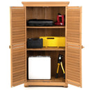 Outdoor Wooden Garden Tool Storage Cabinet-Natural by LJGDeals