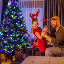 7.5 Feet Pre-Lit Artificial Spruce Christmas Tree with 550 Multicolor Lights for Festival by LJGDeals
