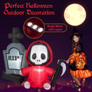 5 Feet Inflatable Halloween Ghost Holding Sickle and Tombstone Yard Decor by LJGDeals
