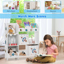 Wooden Children Storage Cabinet with Storage Bins-Rocket Pattern by LJGDeals