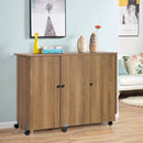 Folding Sewing Table Shelves Storage Cabinet Craft Cart with Wheels by LJGDeals