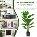 2 Pieces 5 Feet Artificial Monstera Tree Set by LJGDeals