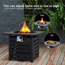 Square Propane Fire Pit Table with Lava Rocks and Rain Cover by LJGDeals