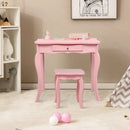 Kids Makeup Dressing Mirror Vanity Table Stool Set by LJGDeals
