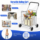 Portable Folding Shopping Cart Utility for Grocery Laundry-Silver by DirectDeals