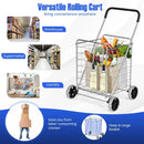 Portable Folding Shopping Cart Utility for Grocery Laundry-Silver by LJGDeals