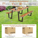Patented 70 Inch Dining Table Set with Seats and Umbrella Hole by LJGDeals