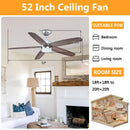 52" Dicken Farmhouse Downrod Mount Reversible Ceiling Fan with Lighting and Remote Control