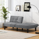 Convertible Folding Futon Sofa Bed with 6-Position Adjustable Backrest-Gray by LJGDeals