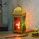 Gold Moroccan Lantern 12" H Battery Operated Decorative Lantern by JHY DESIGN