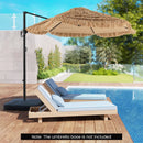 9.5 FT Cantilever Tiki Patio Umbrella Hawaiian Style Offset Hanging Umbrella-Natural by LJGDeals