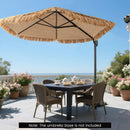 9.5 FT Cantilever Tiki Patio Umbrella Hawaiian Style Offset Hanging Umbrella-Natural by LJGDeals