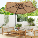 9.5 FT Cantilever Tiki Patio Umbrella Hawaiian Style Offset Hanging Umbrella-Natural by LJGDeals