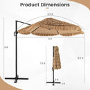 9.5 FT Cantilever Tiki Patio Umbrella Hawaiian Style Offset Hanging Umbrella-Natural by LJGDeals