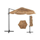 9.5 FT Cantilever Tiki Patio Umbrella Hawaiian Style Offset Hanging Umbrella-Natural by LJGDeals
