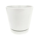 6 inch White Minimalist Pot with Saucer