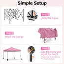 9.5 x 9.5 Feet Pop up Canopy Tent with Adjustable Heights by DirectDeals