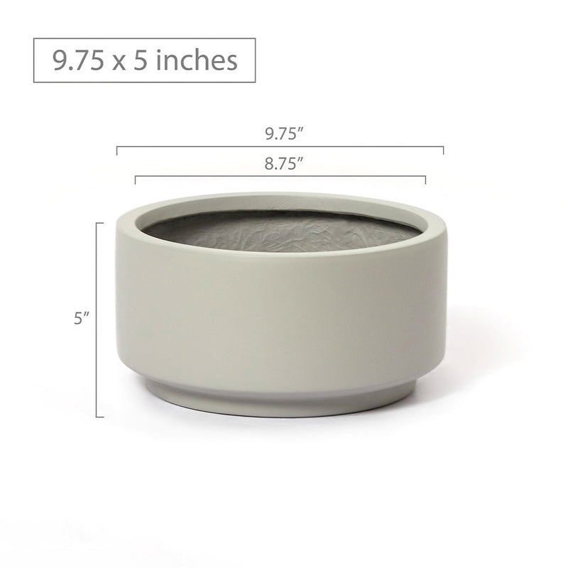 8.75 inch Smooth Gray Fiberstone Ceramic Pot