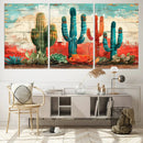 Colorful Cacti Wall Art – Framed Vibrant Succulent Canvas by MyGreatCanvas | Canvas Wall Art Prints | Photo Prints & Wall Decor