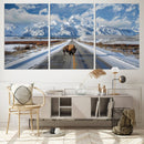 Bison Wall Art - Snowy Road Wall Art – Framed Mountain by MyGreatCanvas | Canvas Wall Art Prints | Photo Prints & Wall Decor