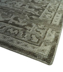 Beige and Brown Traditional Turkish Wool Area Rug - Hand Knotted