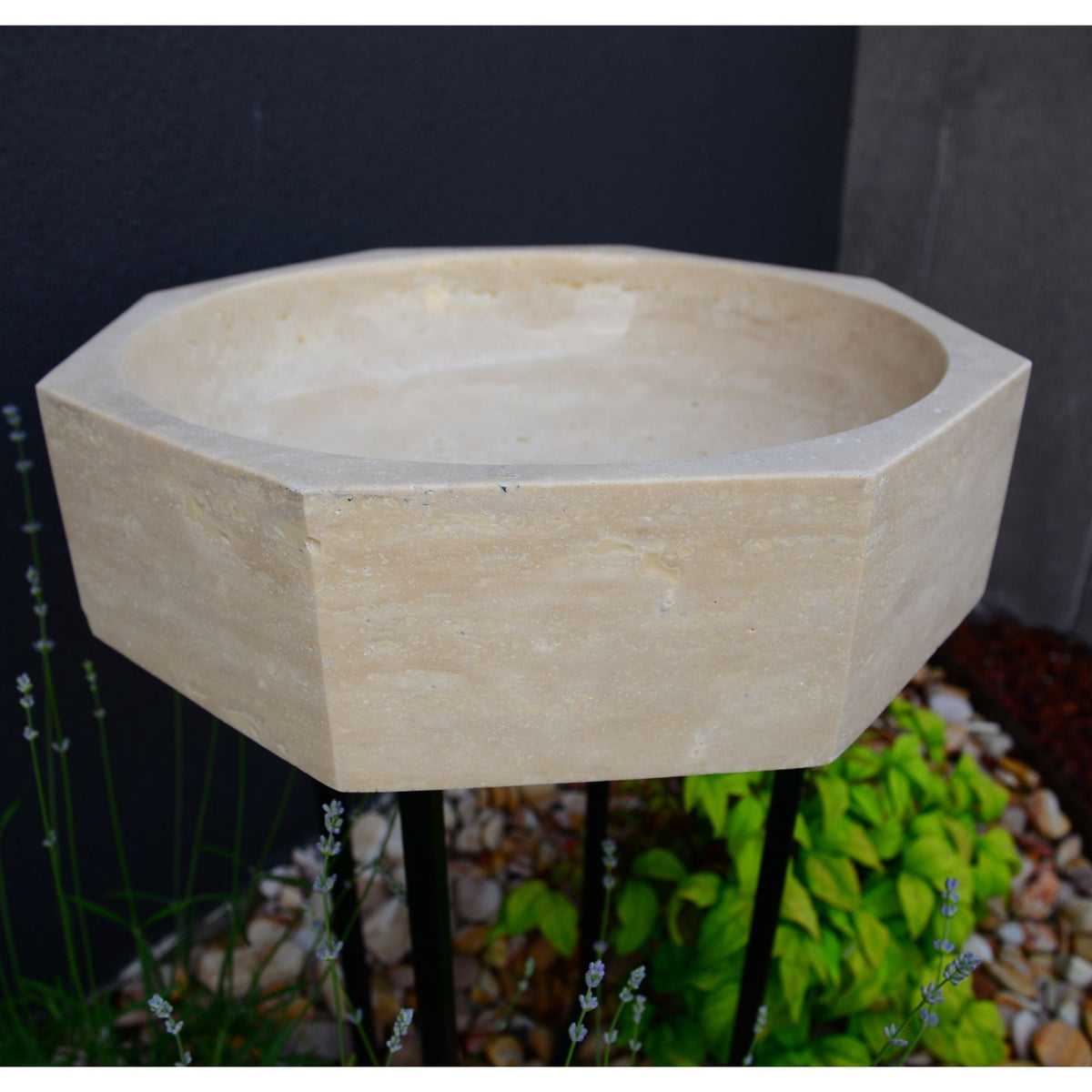 Handmade Turkish Travertine Octagon Bathroom Sink Hand Carved, photo 4 of 15