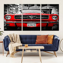 Red Mustang Car Wall Art – Framed Classic Vehicle Canvas by MyGreatCanvas | Canvas Wall Art Prints | Photo Prints & Wall Decor