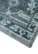 Custom Made Traditional Turkish Design Gray Hand Knotted Wool Area Rug