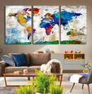 World Map Canvas Print – Framed Travel Map Wall Art for by MyGreatCanvas | Canvas Wall Art Prints | Photo Prints & Wall Decor