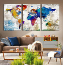 World Map Canvas Print – Framed Travel Map Wall Art for by MyGreatCanvas | Canvas Wall Art Prints | Photo Prints & Wall Decor