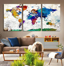 World Map Canvas Print – Detailed Map of the World Wall Art by MyGreatCanvas | Canvas Wall Art Prints | Photo Prints & Wall Decor