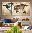 World Map Canvas Print – Detailed Map of the World Wall Art by MyGreatCanvas | Canvas Wall Art Prints | Photo Prints & Wall Decor