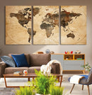Push Pin World Map Canvas Print – Framed Travel Tracker Wall by MyGreatCanvas | Canvas Wall Art Prints | Photo Prints & Wall Decor