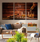 Whiskey and Cigar Wall Art Canvas | 3 Panel Bar Room Decor by MyGreatCanvas | Canvas Wall Art Prints | Photo Prints & Wall Decor