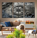 Ship Steering Wheel Vintage Wall Art Canvas Print