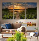 Lake and Flower Wall Art Canvas Print