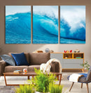 Big Ocean Surfing Wave Wall Art Canvas Print