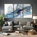 Abstract Art Print - Blue Abstract Canvas Wall Art Print